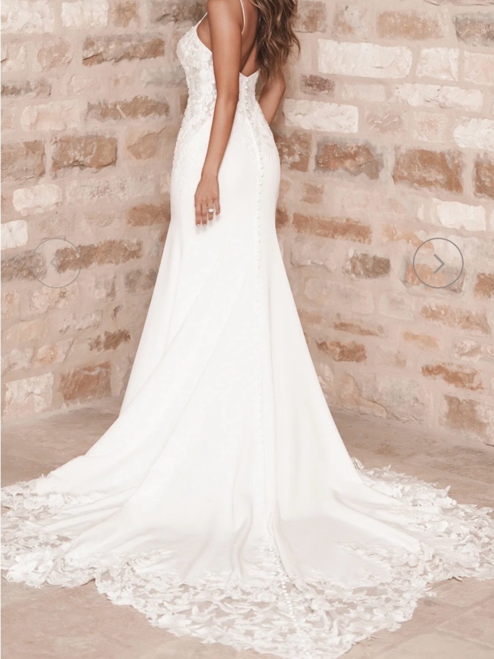 Allure Bridals Ivory Lace Bodice Wedding Dress - A1253